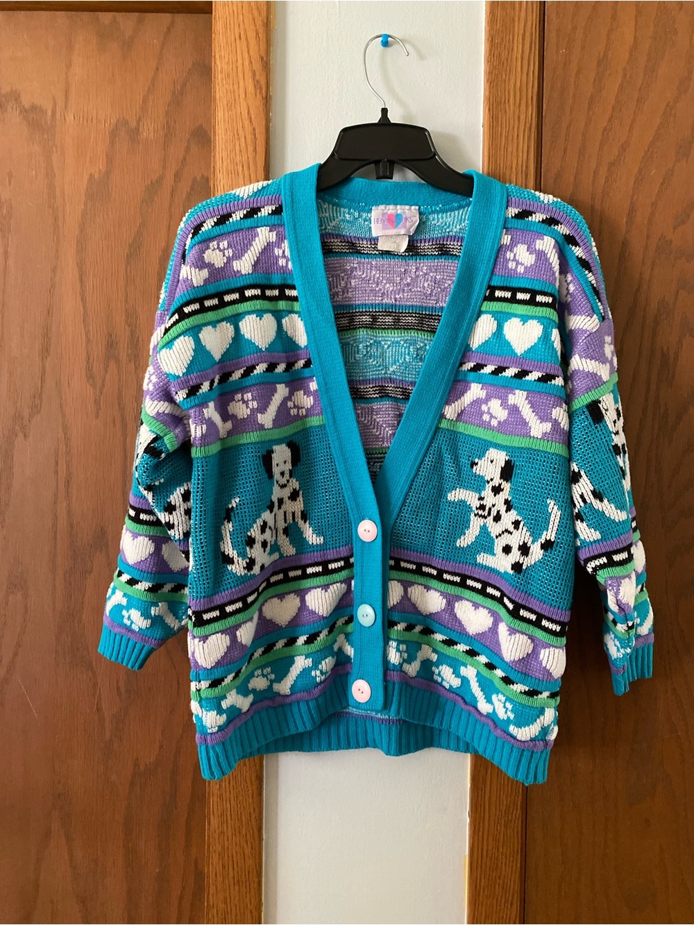 VTG “heart works” 80’s Dalmatians cardigan